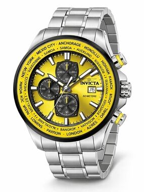 Invicta Aviator Interceptor Men's chronograph watch 50mm Steel 50503) new in box
